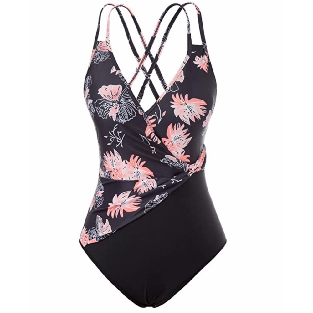 Grace Karin Floral Slimming One Piece Swimsuit NWT - Picture 5 of 6